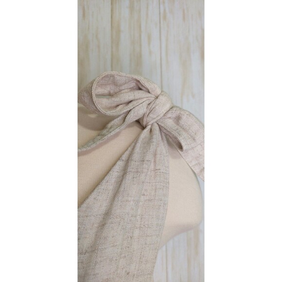 Pink Lily Women's Dress~Linen Blend~ Sleeveless~Ruffled~Tie Straps~Size Large - Picture 4 of 10